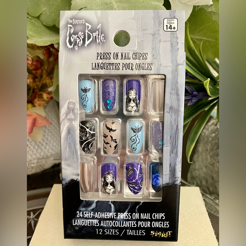 🆕 💅🏻 SPIRIT HALLOWEEN LIMITED EDITION “CORPSE BRIDE” PRESS-ON NAILS. NEW!